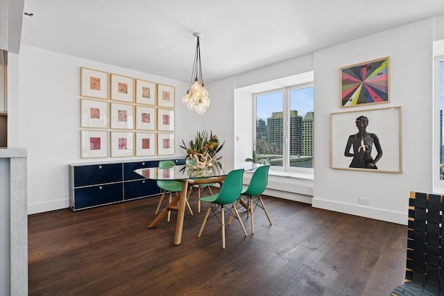 161 E Chicago Ave Unit 31F, Chicago, IL 60611 - dining space with dark wood-style floors and a chandelier
