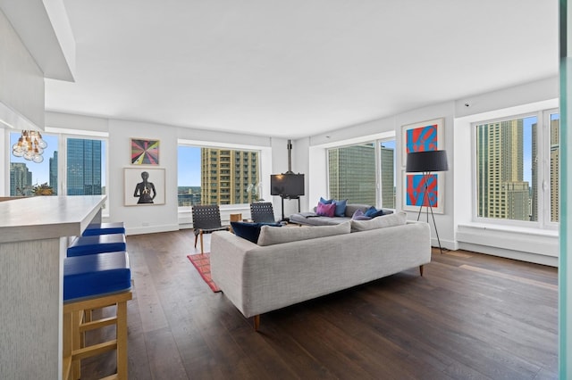 161 E Chicago Ave Unit 31F, Chicago, IL 60611 - living room with dark wood-type flooring and healthy amount of natural light