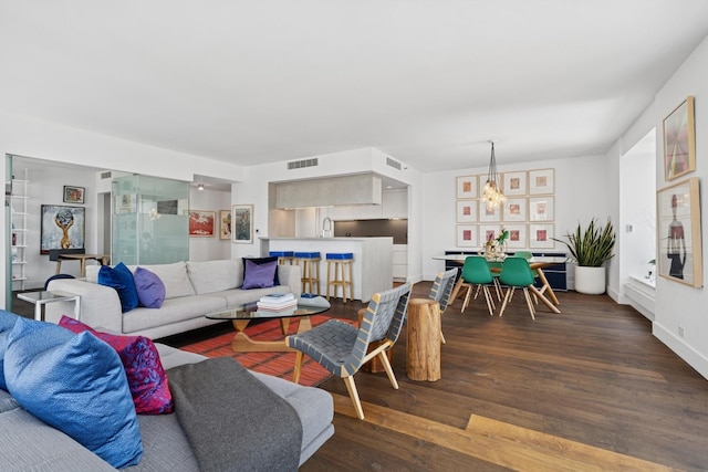 161 E Chicago Ave Unit 31F, Chicago, IL 60611 - living area with wood finished floors and a chandelier
