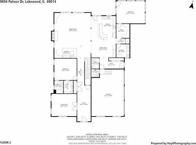 9804 Palmer Dr, Lakewood, IL 60014 - view of property floor plan
