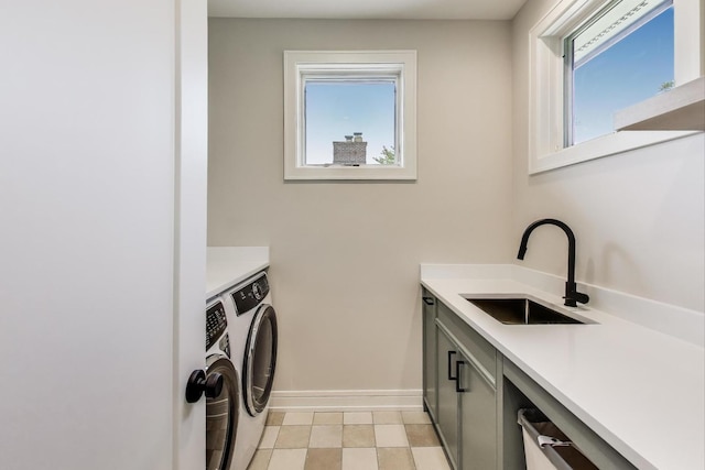 1437 Ashland Ave, River Forest, IL 60305 - laundry area featuring washer and clothes dryer and cabinet space