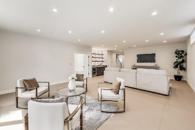 1437 Ashland Ave, River Forest, IL 60305 - living area featuring recessed lighting and stairs