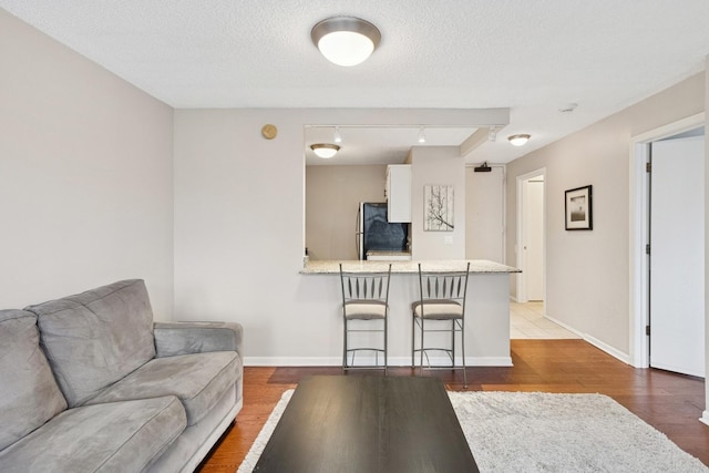 30 E Huron St Unit 2108, Chicago, IL 60611 - living room featuring wood finished floors and a textured ceiling