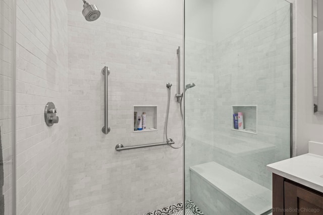 849 W Monroe St Unit Ph5, Chicago, IL 60607 - bathroom featuring a shower stall and vanity