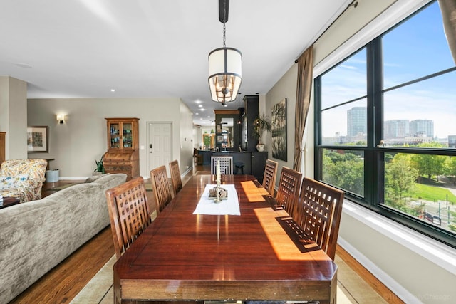 849 W Monroe St Unit Ph5, Chicago, IL 60607 - dining area featuring wood finished floors and a view of city