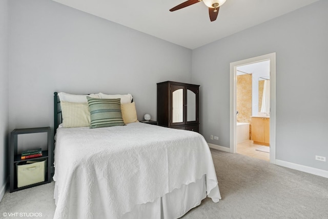 1931 N Campbell Ave Unit 2S, Chicago, IL 60647 - carpeted bedroom with connected bathroom and ceiling fan