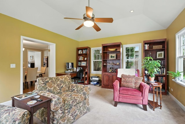 2907 Orchard Ave, Wilmette, IL 60091 - living room featuring ceiling fan and light carpet