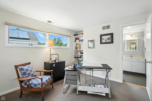 2907 Orchard Ave, Wilmette, IL 60091 - home office featuring carpet flooring and baseboards