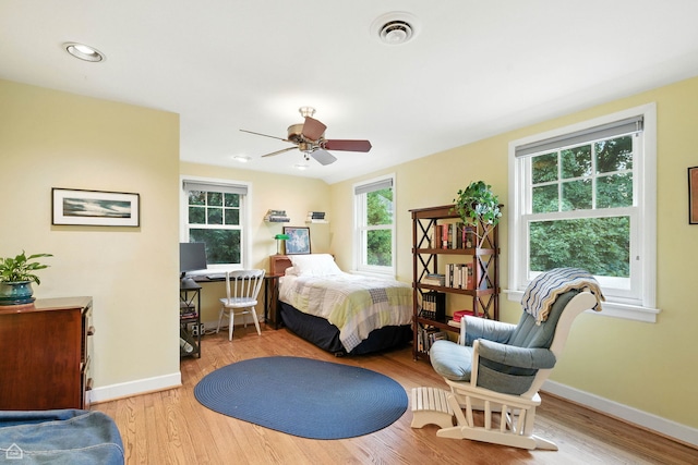 2907 Orchard Ave, Wilmette, IL 60091 - bedroom with wood finished floors and ceiling fan