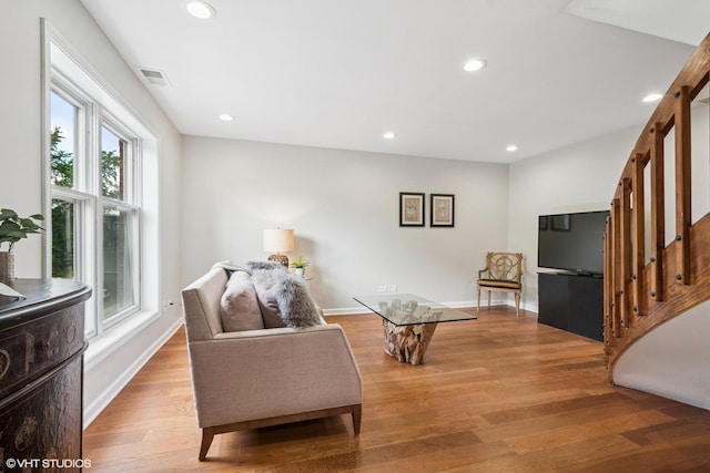 840 Forest Ave Unit C, Evanston, IL 60202 - living area with light wood-style floors, recessed lighting, and stairway