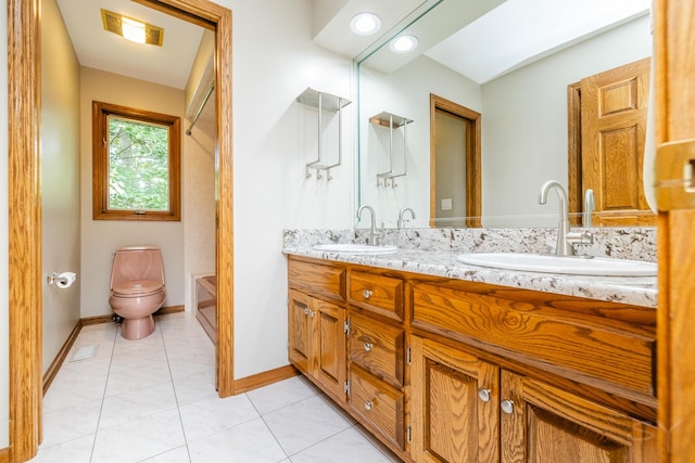 771 E Hickory Ave, Addison, IL 60101 - full bathroom featuring double vanity and tile patterned floors