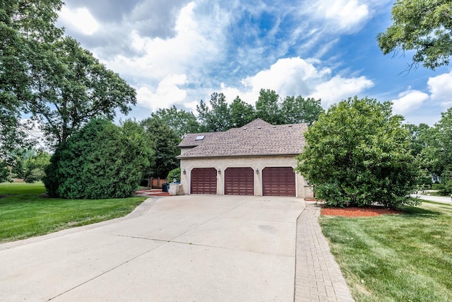 771 E Hickory Ave, Addison, IL 60101 - view of front of property with an attached garage, driveway, a front lawn, roof with shingles, and brick siding
