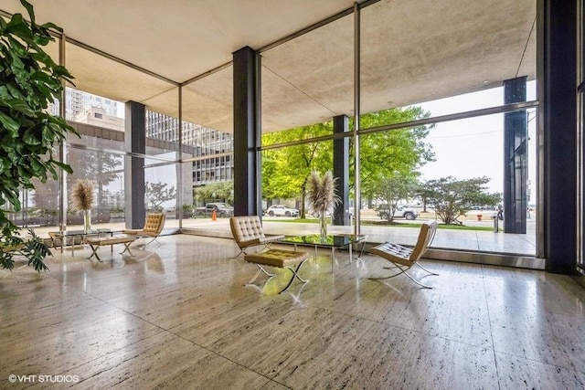 880 N Lake Shore Dr Unit 6F, Chicago, IL 60611 - community lobby with a wall of windows
