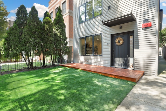 1726 W Huron St, Chicago, IL 60622 - entrance to property with a wooden deck