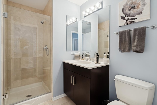 500 W Superior St Unit 1504, Chicago, IL 60654 - bathroom featuring a stall shower, vanity, and tile patterned floors