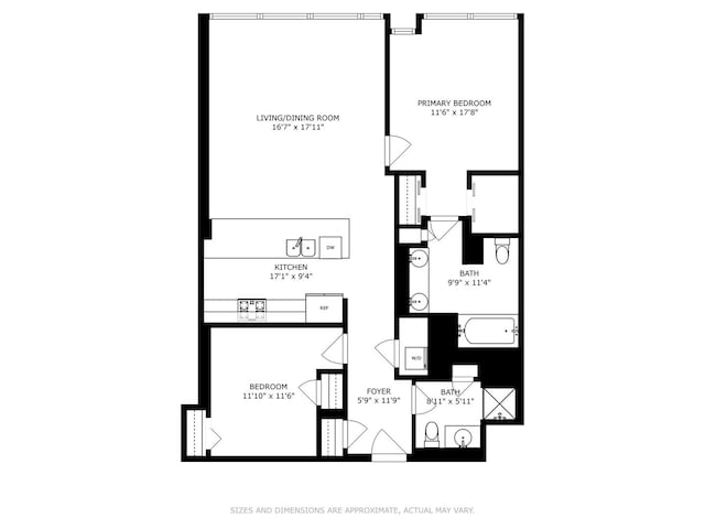 500 W Superior St Unit 1504, Chicago, IL 60654 - view of floor plan / room layout