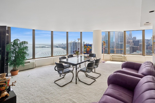 505 N Lake Shore Dr Unit 5910-5911, Chicago, IL 60611 - dining room featuring carpet flooring and a view of skyline