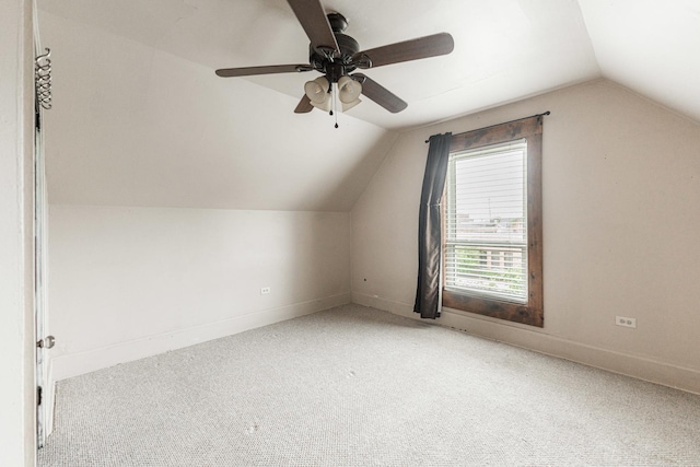 324 N 6th St, Dekalb, IL 60115 - additional living space featuring vaulted ceiling, carpet flooring, and ceiling fan