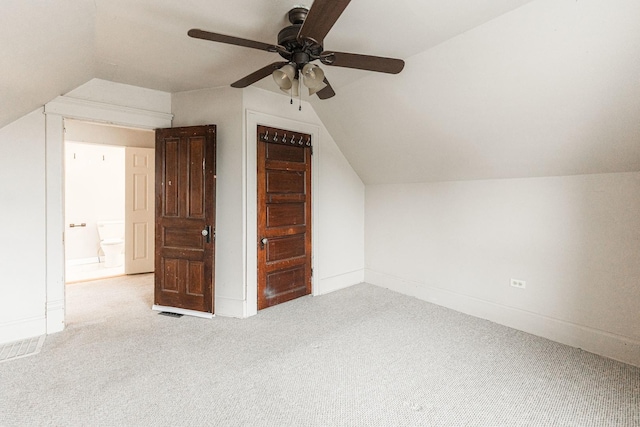 324 N 6th St, Dekalb, IL 60115 - bonus room featuring vaulted ceiling, ceiling fan, and carpet floors