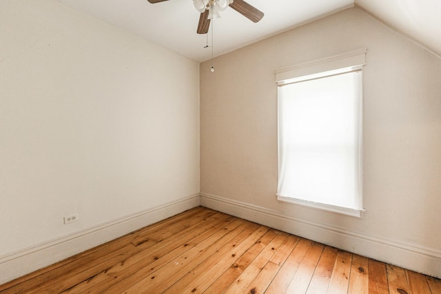 324 N 6th St, Dekalb, IL 60115 - unfurnished room featuring light wood-type flooring, a ceiling fan, and vaulted ceiling