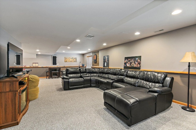 244 Prescott Ave, Elgin, IL 60124 - living area with carpet floors, recessed lighting, and bar