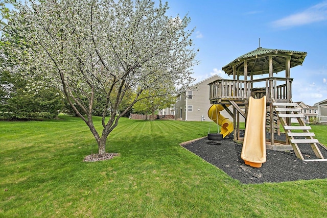244 Prescott Ave, Elgin, IL 60124 - view of jungle gym featuring a lawn
