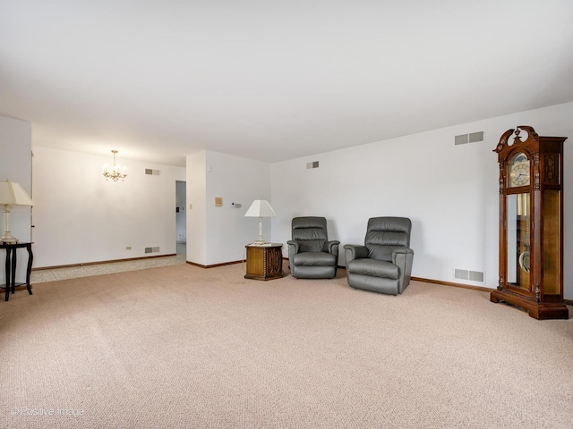 628 W 15th St, Chicago Heights, IL 60411 - living area featuring a chandelier and carpet floors