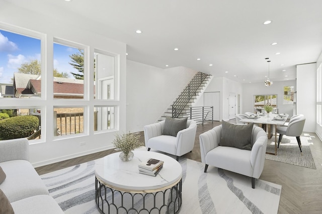 1537 Scoville Ave, Berwyn, IL 60402 - living area featuring recessed lighting and stairs