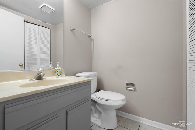 61 King Dr, Streamwood, IL 60107 - bathroom with a closet, tile patterned flooring, and vanity