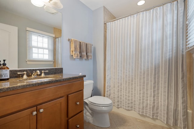 700 E Sunnyside Ave, Libertyville, IL 60048 - bathroom with tile patterned flooring, vanity, and a shower with shower curtain