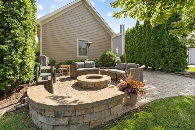 700 E Sunnyside Ave, Libertyville, IL 60048 - view of patio / terrace with an outdoor living space with a fire pit