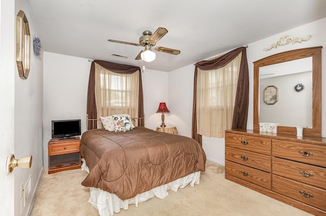 456 W Stanton Ln, Crete, IL 60417 - bedroom with light carpet and ceiling fan