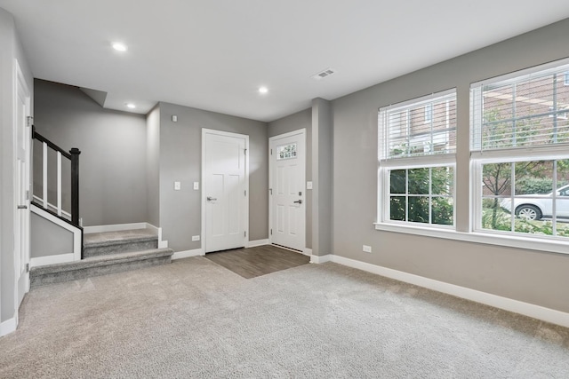 10606 Paige Ct, Orland Park, IL 60462 - entrance foyer with carpet flooring, stairway, and recessed lighting
