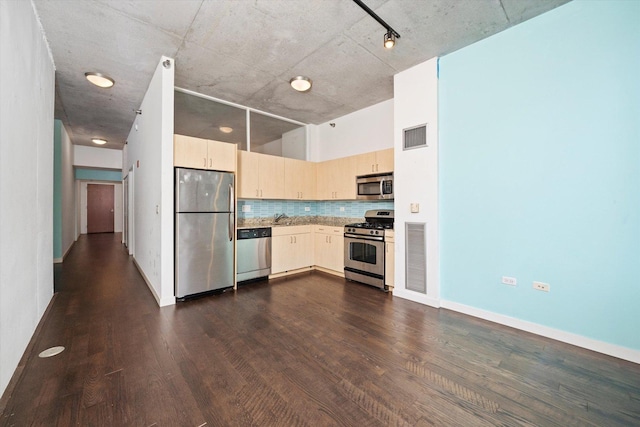 235 W Van Buren St Unit 1720, Chicago, IL 60607 - kitchen with appliances with stainless steel finishes, dark wood-type flooring, light countertops, and tasteful backsplash