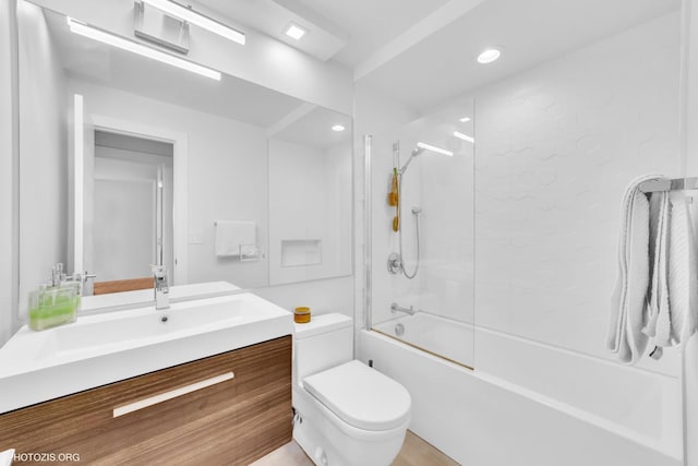 300 Thames Pkwy Unit 2A, Park Ridge, IL 60068 - bathroom with vanity, shower / tub combination, and recessed lighting