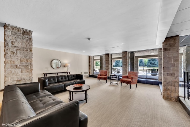 300 Thames Pkwy Unit 2A, Park Ridge, IL 60068 - carpeted living room featuring decorative columns
