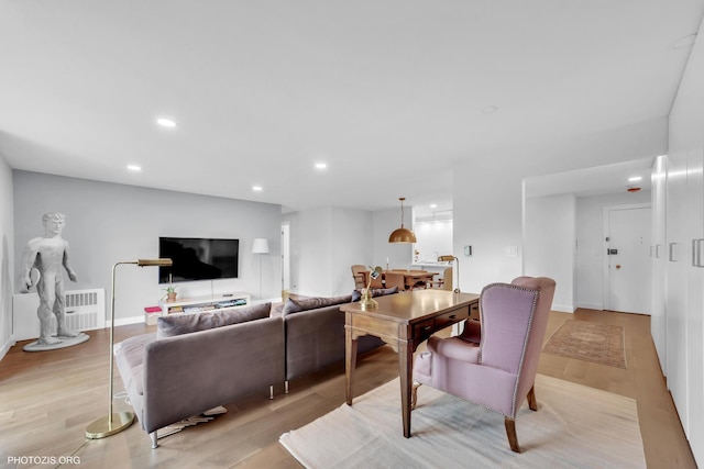 300 Thames Pkwy Unit 2A, Park Ridge, IL 60068 - living room with light wood finished floors and recessed lighting