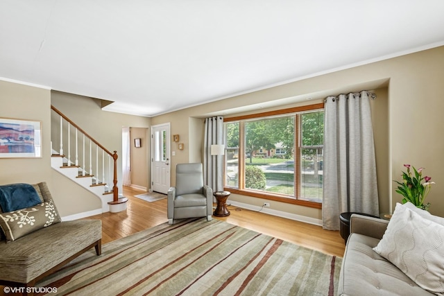 530 S Vail Ave, Arlington Heights, IL 60005 - living room featuring wood finished floors and stairway