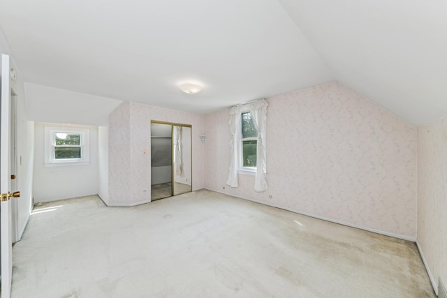 456 Grove St, Wood Dale, IL 60191 - bonus room with vaulted ceiling, carpet, and wallpapered walls