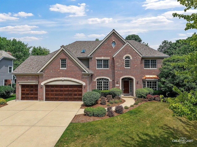 1105 Thoroughbred Cir, Saint Charles, IL 60174 - view of front facade featuring brick siding, concrete driveway, a front yard, and roof with shingles