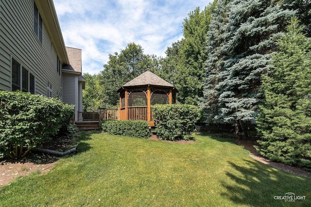 1105 Thoroughbred Cir, Saint Charles, IL 60174 - view of yard featuring a gazebo and a deck