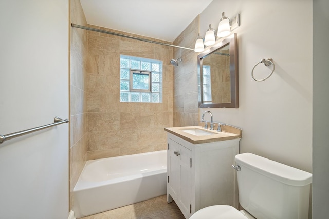 6037 N Nagle Ave, Chicago, IL 60646 - full bathroom with vanity, tub / shower combination, and tile patterned floors