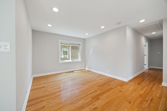 6037 N Nagle Ave, Chicago, IL 60646 - empty room with attic access, light wood-type flooring, and recessed lighting