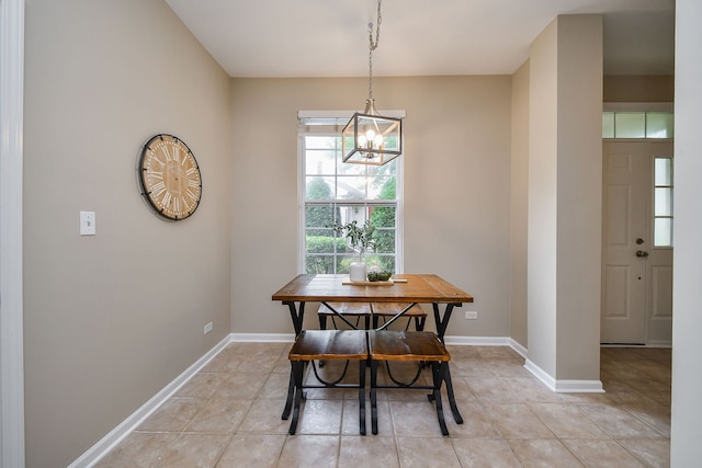838 Stuarts Dr, Saint Charles, IL 60174 - dining room with a chandelier and light tile patterned floors