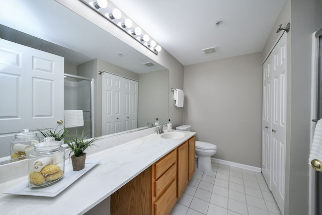 838 Stuarts Dr, Saint Charles, IL 60174 - full bathroom featuring tile patterned flooring, a stall shower, and vanity