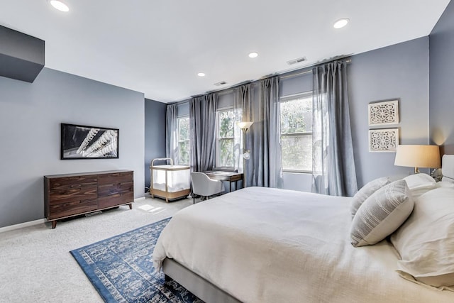 1601 N Paulina St Unit 2D, Chicago, IL 60622 - bedroom featuring carpet floors, multiple windows, and recessed lighting