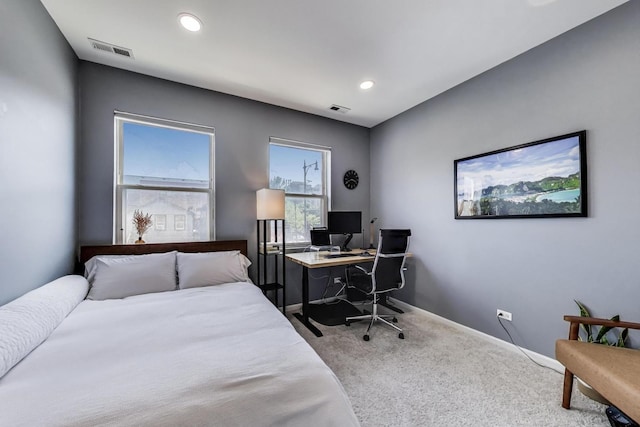 1601 N Paulina St Unit 2D, Chicago, IL 60622 - carpeted bedroom with an office area and recessed lighting