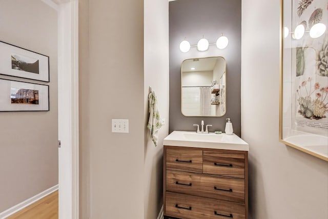 1601 N Paulina St Unit 2D, Chicago, IL 60622 - bathroom with vanity and wood finished floors