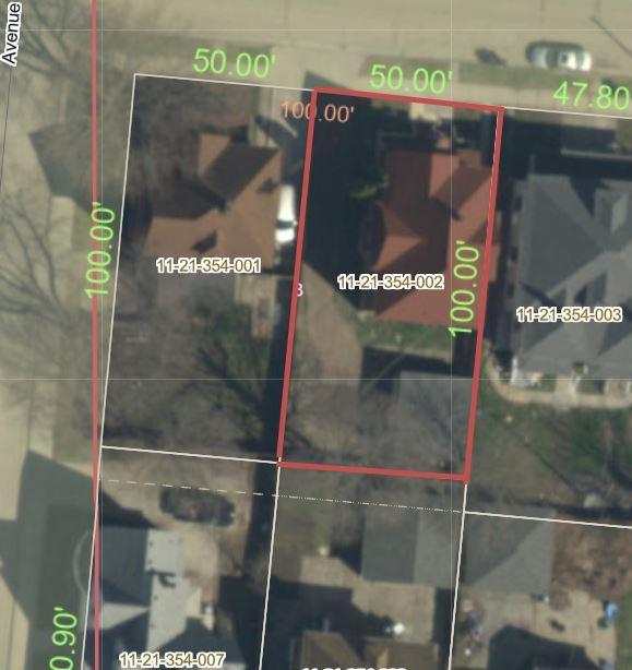 809 W 4th St, Sterling, IL 61081 - aerial view of property's location featuring property boundaries highlighted