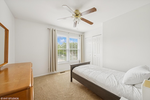 1460 Canter Ln, Bartlett, IL 60103 - carpeted bedroom with ceiling fan and a closet